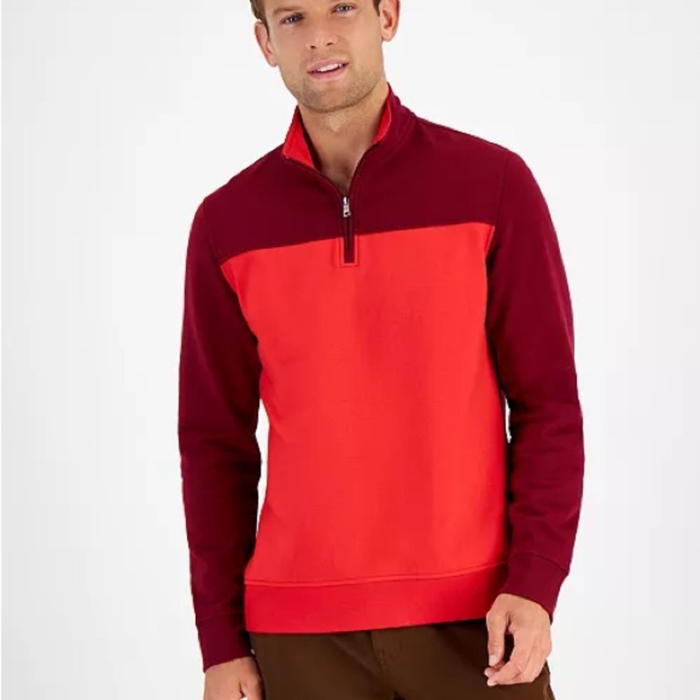 Club Room
Men's Colorblocked Quarter-Zip Fleece Sweater
